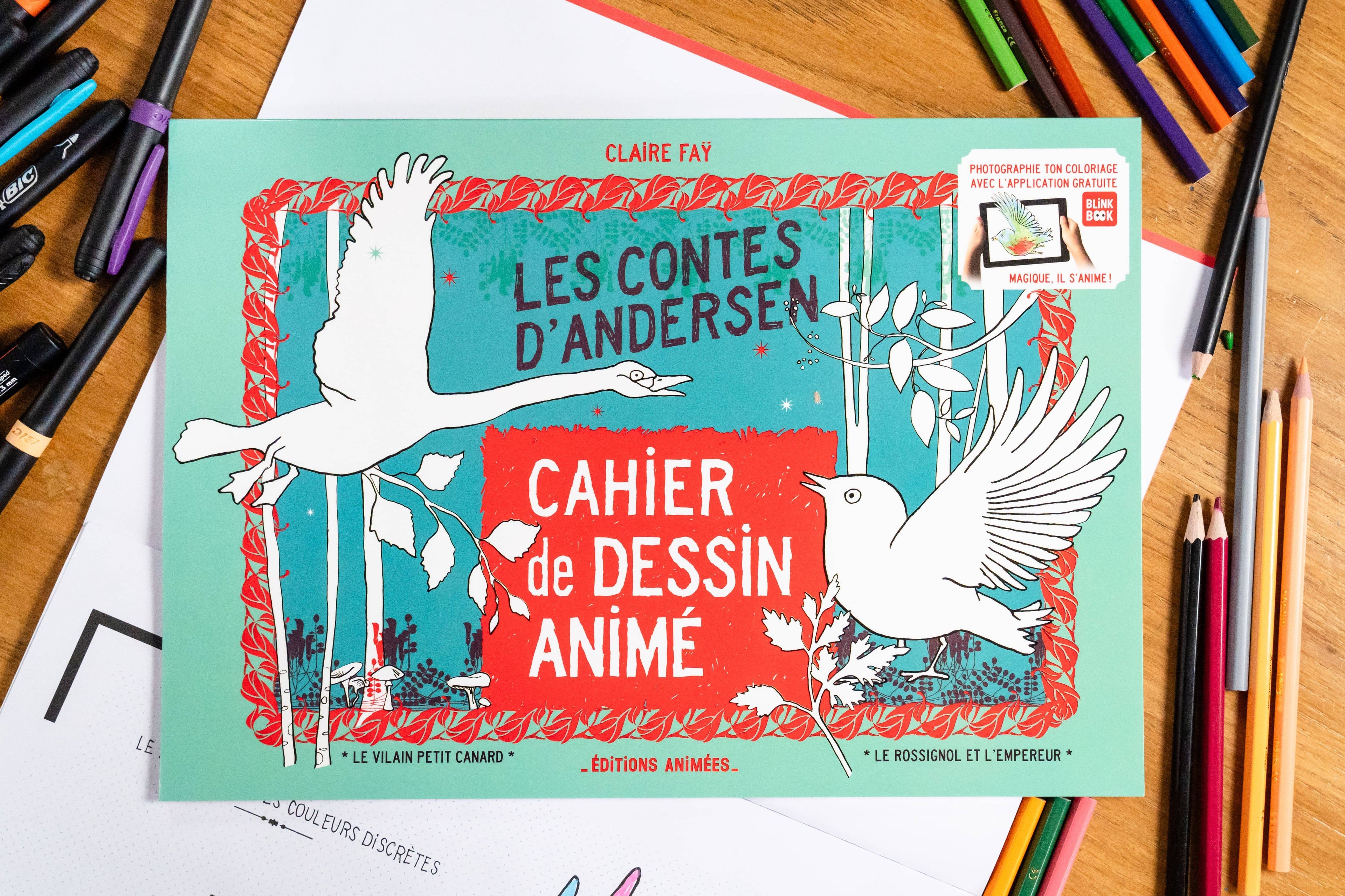Livre Les Contes d’Andersen du Coffret Contes BlinkBook, cahier de coloriage interactif à animer avec l’appli, idéal pour enfants de 6 à 10 ans.